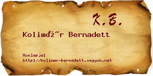 Kolimár Bernadett névjegykártya