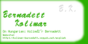 bernadett kolimar business card